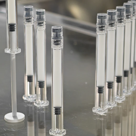 Microsphere filled syringe samples by ALWELL PFS filling Microsphere filled syringe samples by ALWELL PFS filling